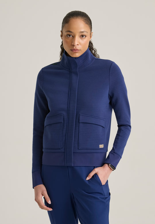 Regina Women's 3 Pocket Mock V-Neck Zip Front Jacket