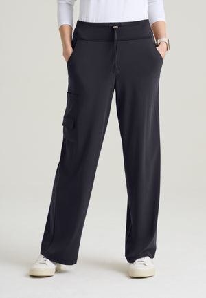 Aria Women's 6-Pocket Jersey Knit Waistband Wide Leg Pant
