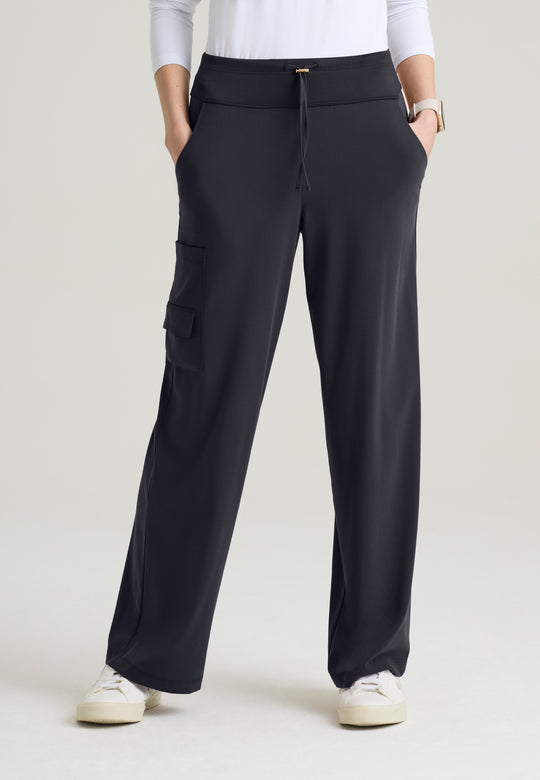 Aria Women's 6-Pocket Jersey Knit Waistband Wide Leg Pant