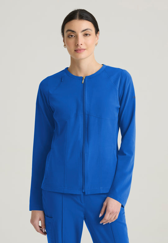 Spring Women's 5-Pocket Round Neck Zip-Front Warm-Up Jacket