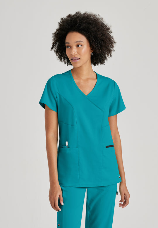 Kim 3-Pocket Crossover V-Neck Scrub Top