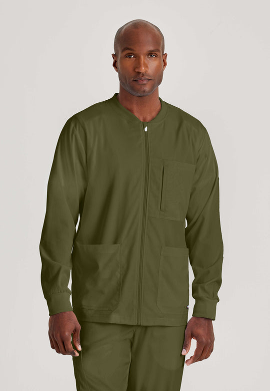 React 5-Pocket Crewneck Warmup Scrub Jacket
