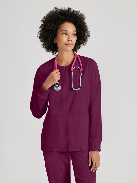 Gianna 5-Pocket Crewneck Scrub Jacket
