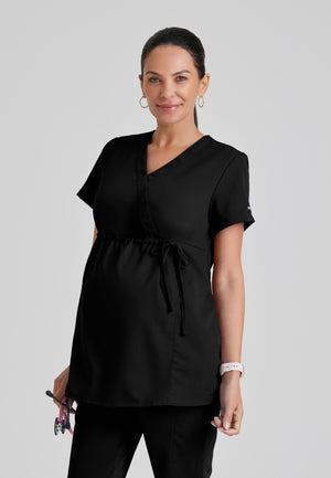 Lilah 2-Pocket Mock Wrap Maternity Scrub Top