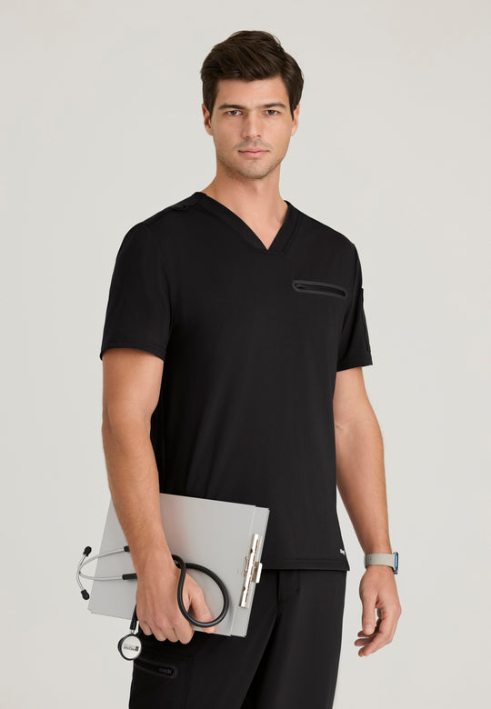 Clarity Men's 2 Pocket V-neck Framed Pocket Top