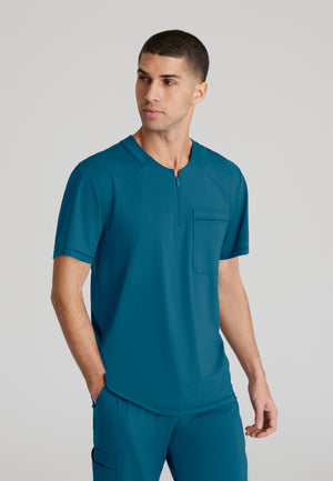 Flex Single Pocket Curved Neck Scrub Top