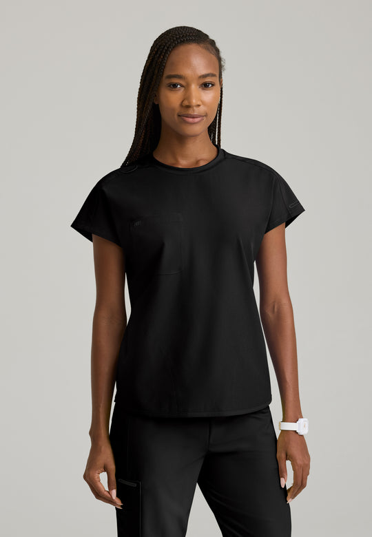 Fresh Women's 3-Pocket Crew Neck Dolman Sleeve Top