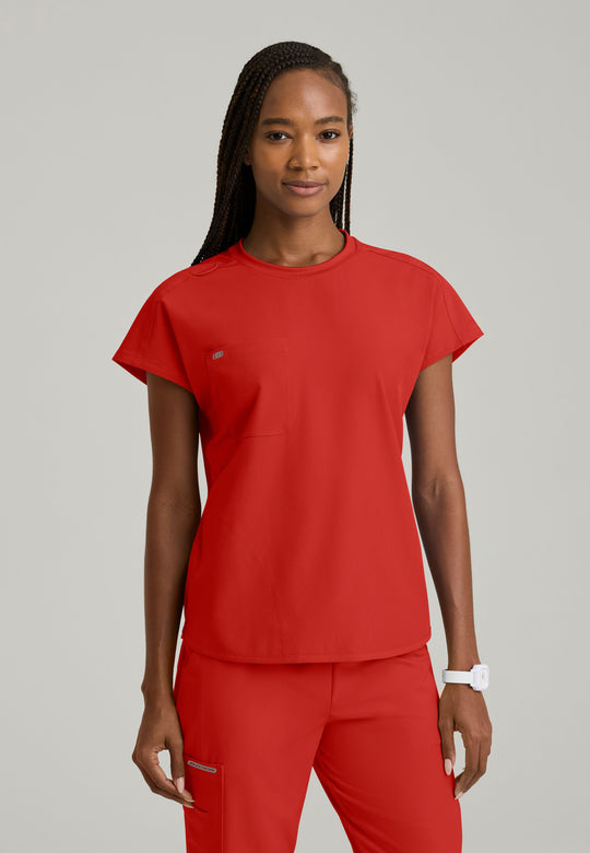 Fresh Women's 3-Pocket Crew Neck Dolman Sleeve Top