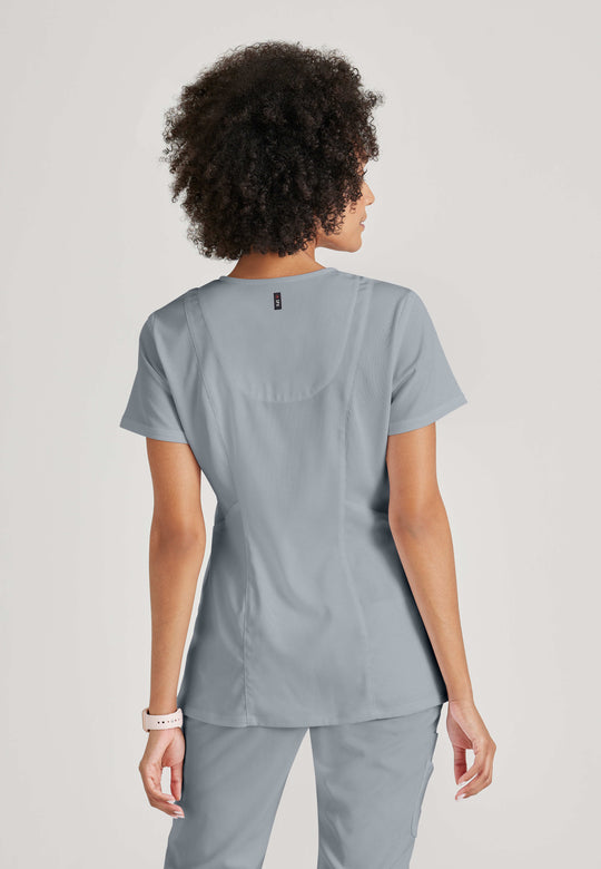 Serena 3-Pocket Curved V-Neck Scrub Top